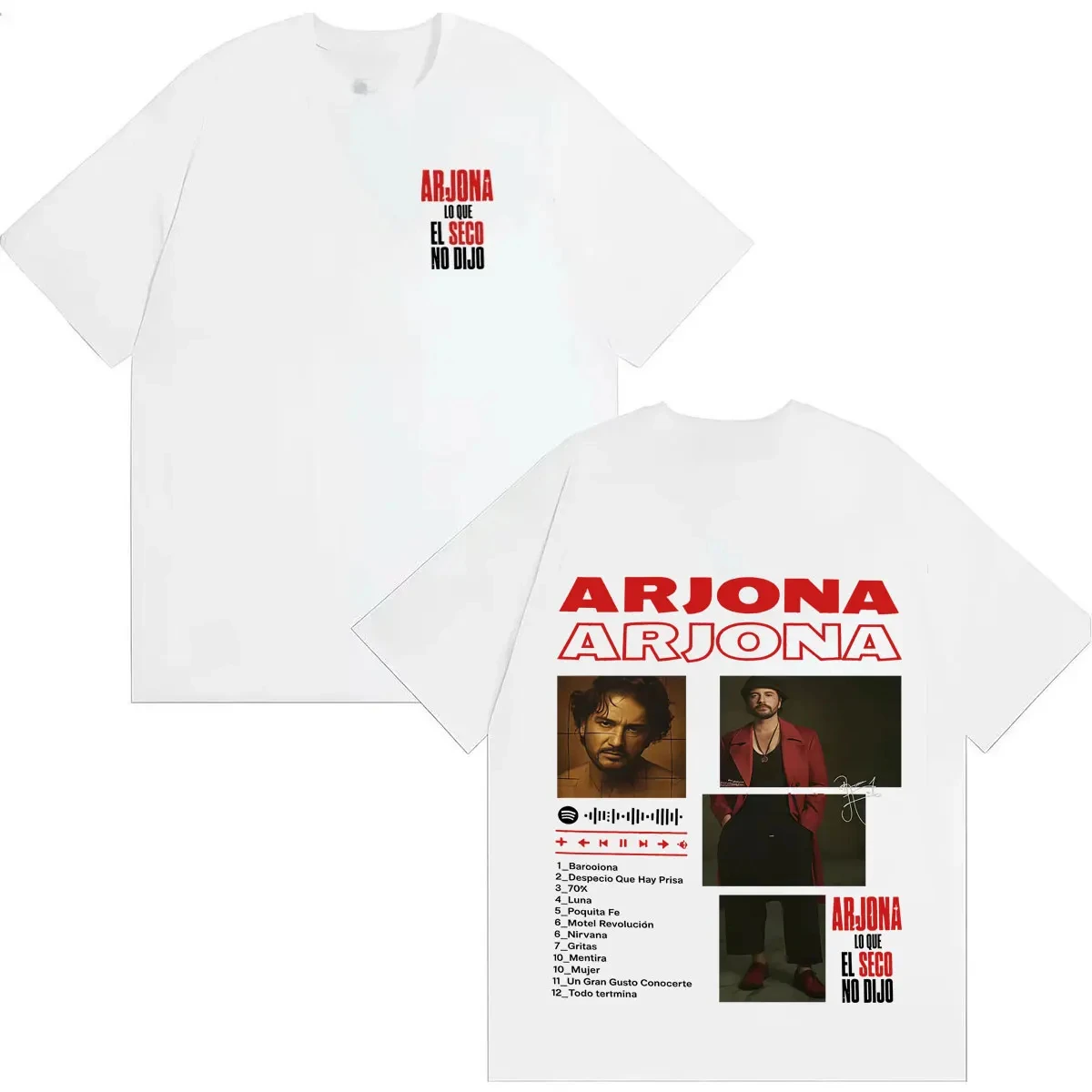 Camiseta Vintage Gótica de Verano de Ricardo Arjona para Hombre y Mujer, Cuello Redondo, Algodón, Estilo Hip Hop de los 90, Talla Grande, Colección 2026