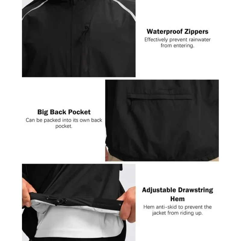 Men's waterproof and windproof raincoat, street raincoat
