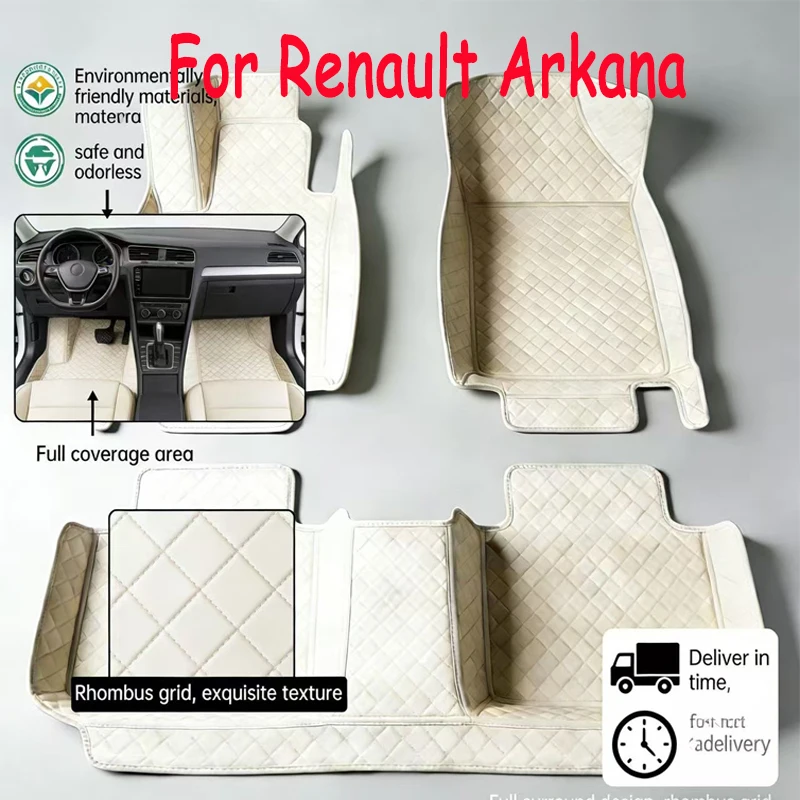 Car Floor Mats For Renault Arkana Samsung XM3 2020 2021 2022 2023 5seat Waterproof Full Set Carpet Car Accessories