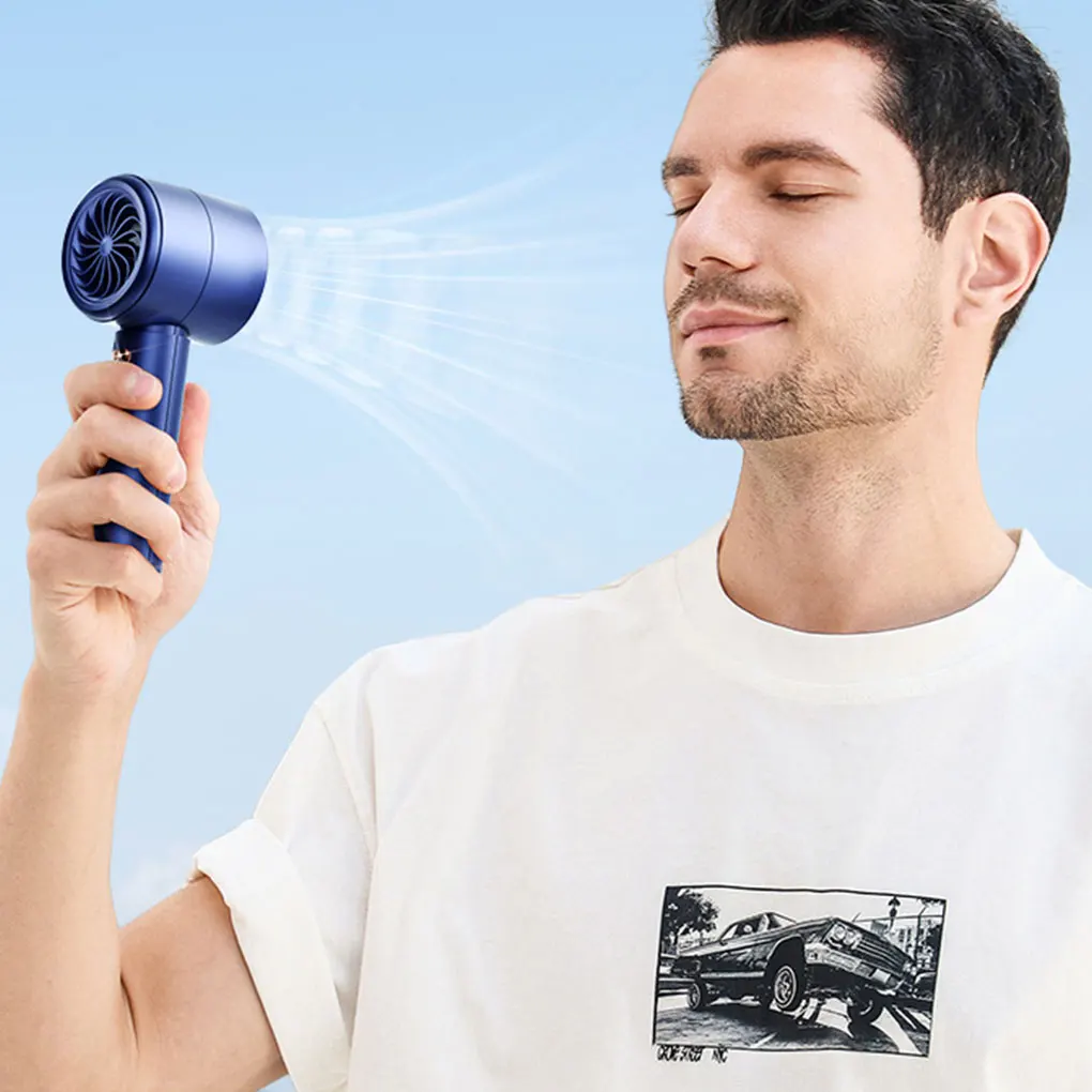 High Handheld Speed 100-Level Adjustment Turbo Fan Cooler Portable Fan Speed Adjustment High-Speed Fan Mini Fan Portable