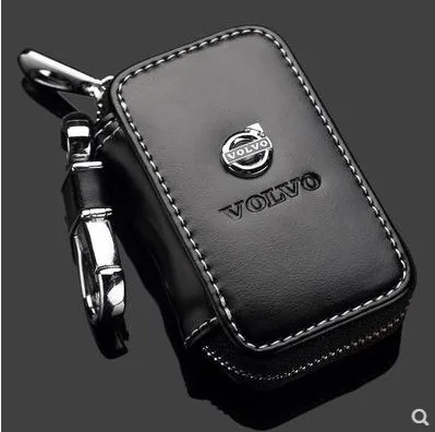 Zipper Leather Key For Volvo XC40 XC60 XC90 C30 C70 S40 S60 S80 S90 T5 T6 T8 V40 V50 V60 V70 V90 AWD Universal Keychain Cover