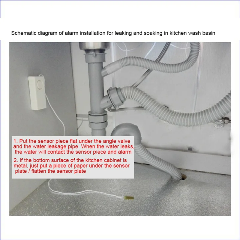 【HOME TOOL】 Rilevatore di allarme spot per perdite d'acqua per allarme domestico 4X Rilevamento indipendente del sensore di perdite d'acqua