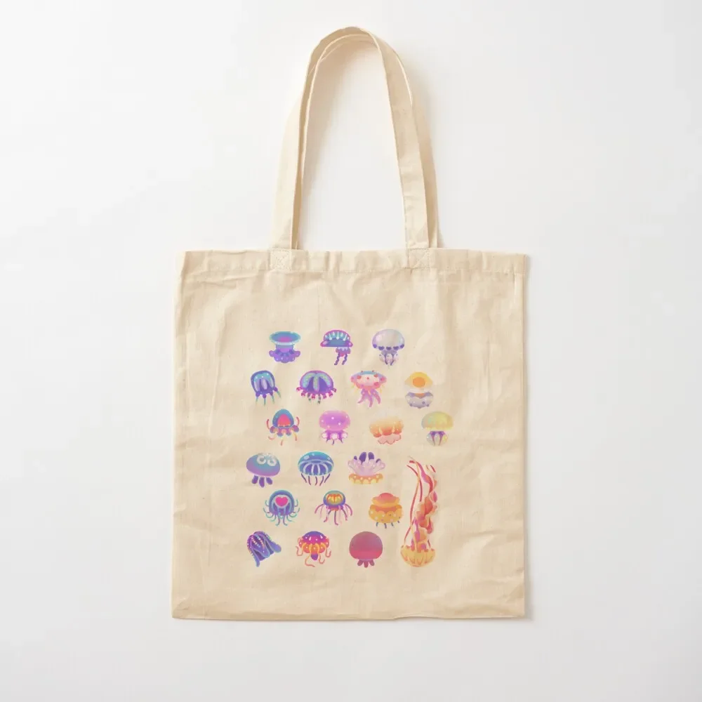 

Jellyfish Day - pastel Tote Bag bags luxury women tote bags aesthetic Canvas bag Lady bags Canvas Tote Bag