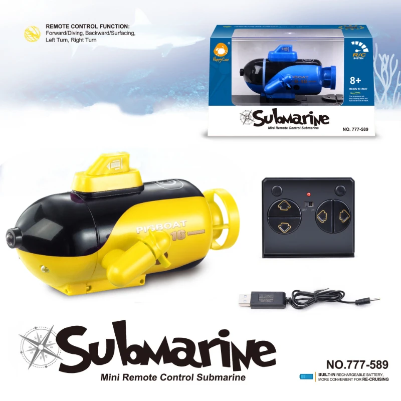 

Mini Wireless Remote-Controlled Submarine Four Channel Boat Double Helix Power Rechargeable Underwater Toys