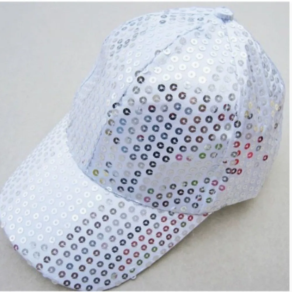 Cowboy Caps Sequin Sequins Baseball Cap Shiny Brilliant Sun Cap Hip Hop Creative Glitter Peaked Cap Stage Show
