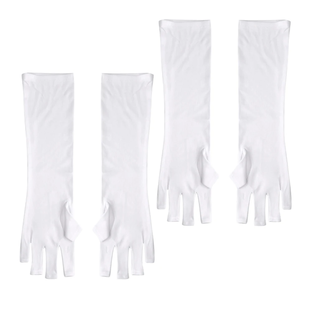 

2Pairs Uv Shield Manicure Gloves Anti Uv Protection for Nail Art Hand Light Radiation Half-Finger Gloves