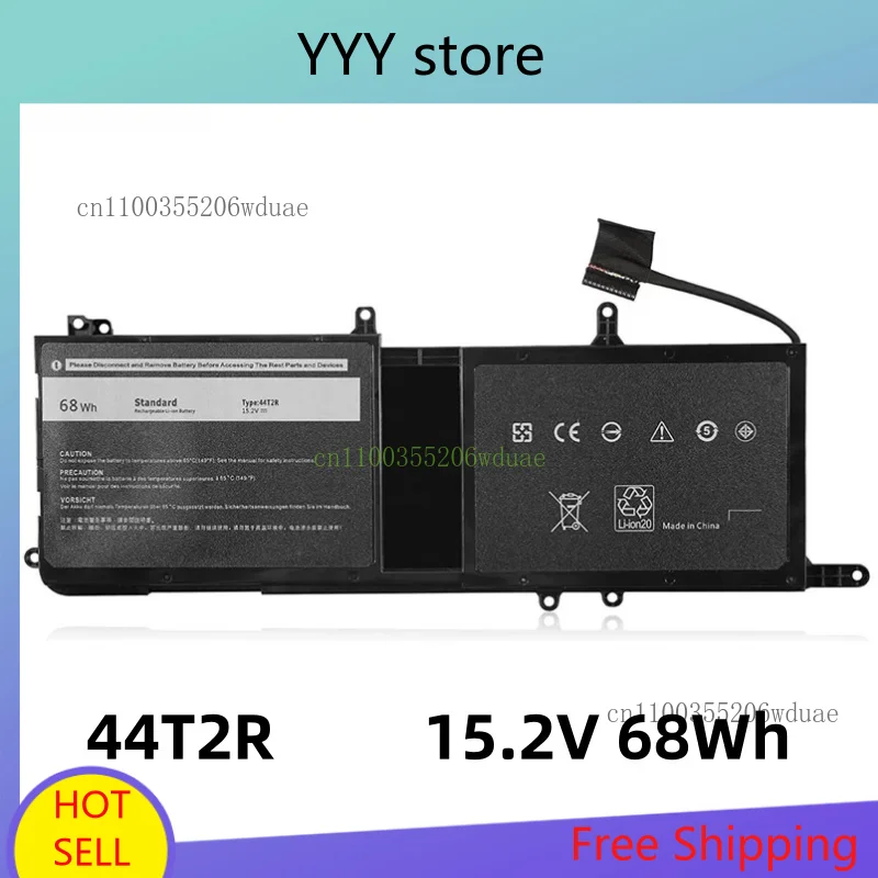 

15.2V 68Wh New 44T2R Laptop Battery For Dell Alienware 15 R3 15 R4 17 R4 17 R5 9NJM1 MG2YH HF250 546FF HF25D P31E P69F001 8Cell