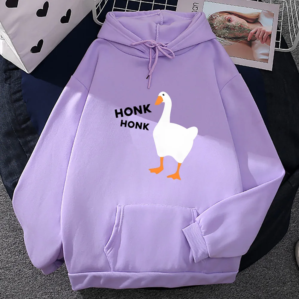 Honkus Ponkus Goose การ์ตูนกราฟิก Hoodies ผู้ชาย/ผู้หญิง Casual Pullovers ฤดูใบไม้ร่วงขนแกะเสื้อผ้าคุณภาพสูงการพิมพ์เสื้อ