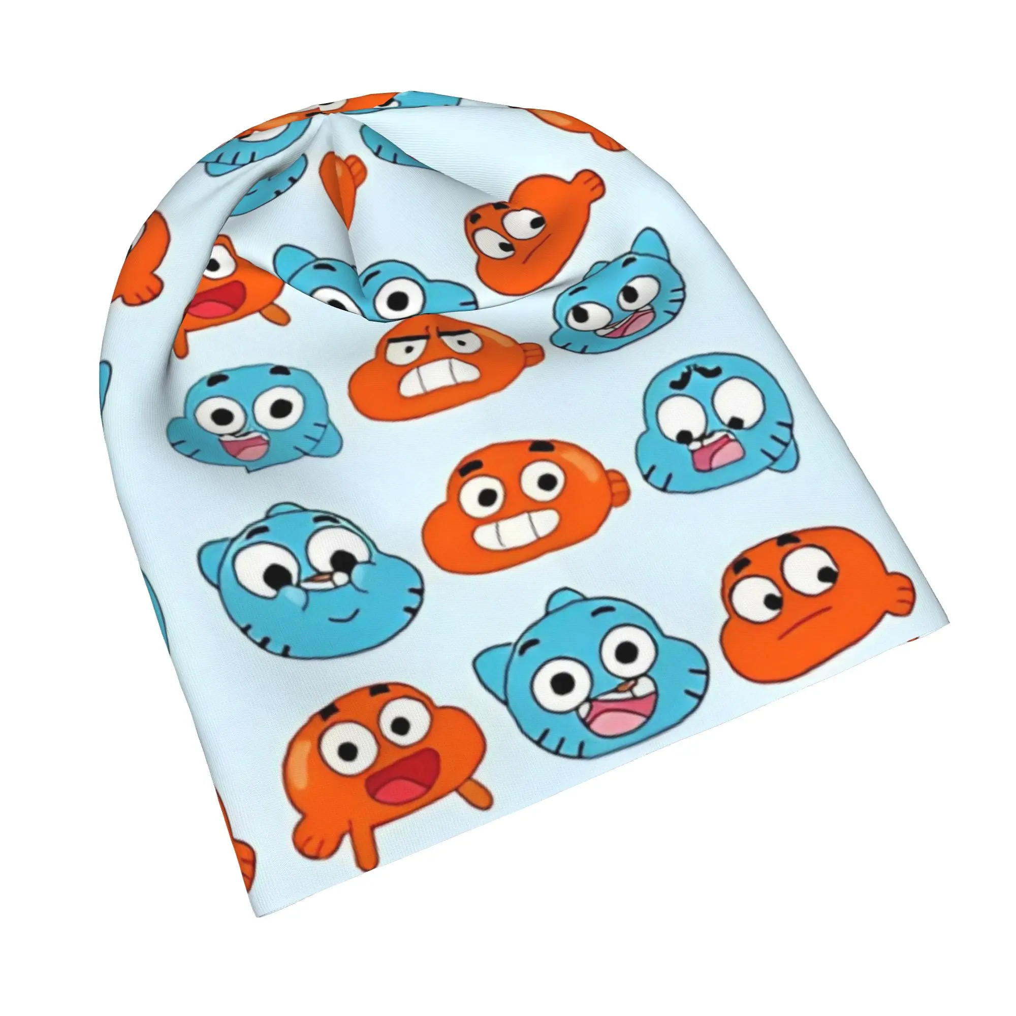 Gumballs Darwin Faces Bonnet Hat Hip Hop Outdoor Skullies Beanies Hats Amazings Gumballs for Men Women Warm Dual-use Cap