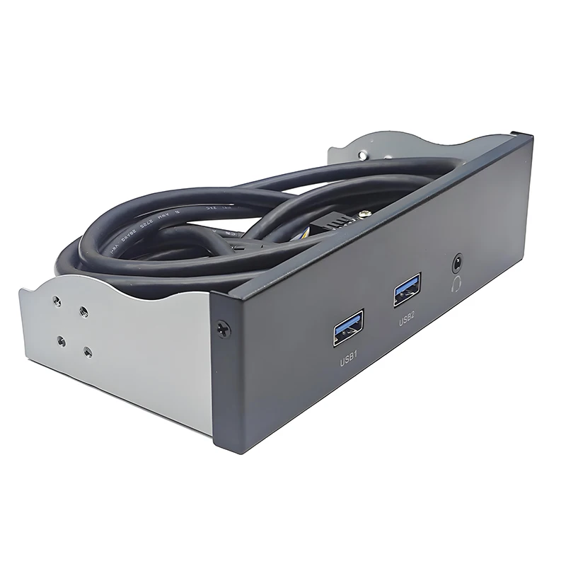 NEW USB 3.0 PC Front Panel Hub USB3.0 / USB3.2 GEN1 5Gbps 2Port USB3.0 + 3.5mm MIC Speaker Headphones 5.25