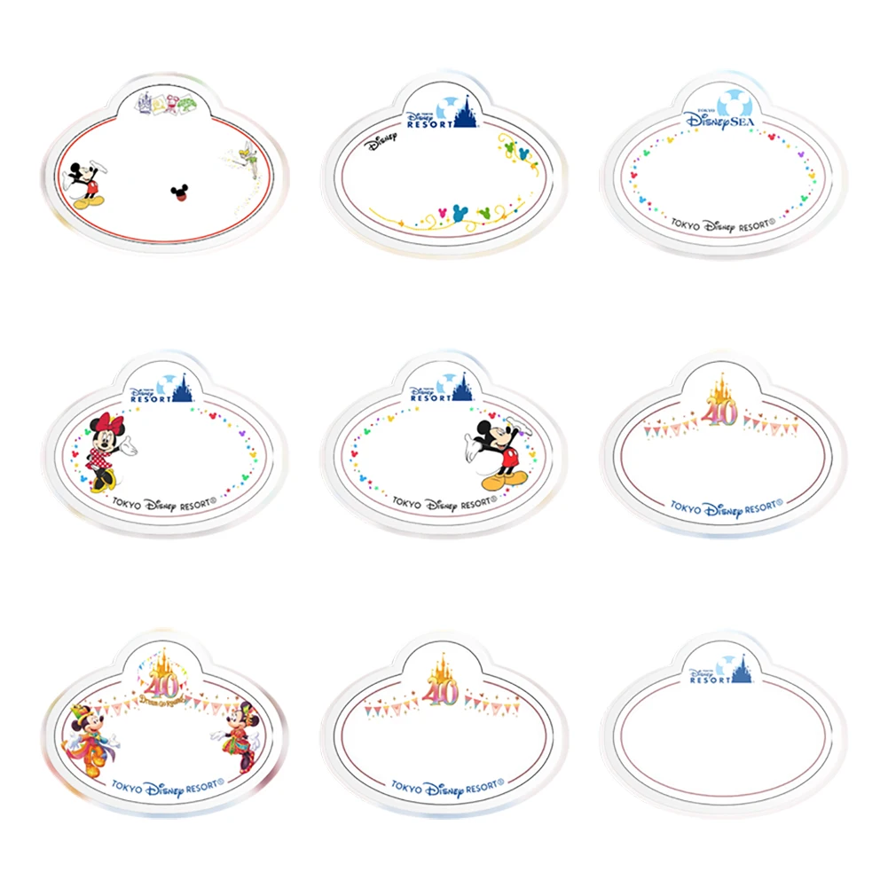 Disney Tag Pattern Transaprent Acrylic for DIY Making Hairbow Earrings Gift Handmade Clear Acrylic Resin 10Pcs/lots