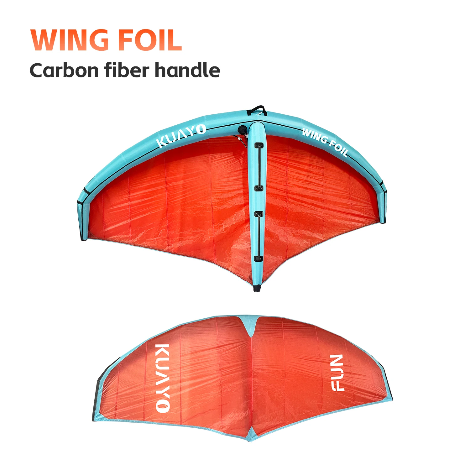 Customizable blue and orange Inflatable Wing Foil with Hard Handle Kitesurfing Surfboards Dropshipping Wholesale