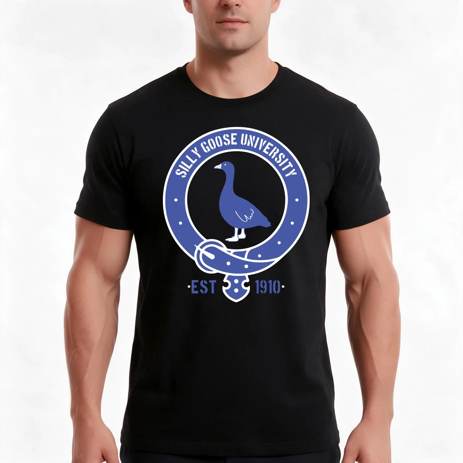 Silly Goose University T-Shirt, Summer Casual Cotton Tee, Oversized Streetwear Tops, Vintage Graphic Print, Unisex Men Women