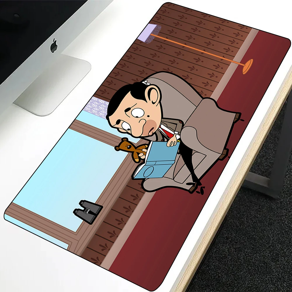 Anime Mr. Bean Cartoon Mousepad HD Printing Computer Gamers Locking Edge Non-slip Mouse Pad XXL90x40cm Keyboard PC Desk Pad