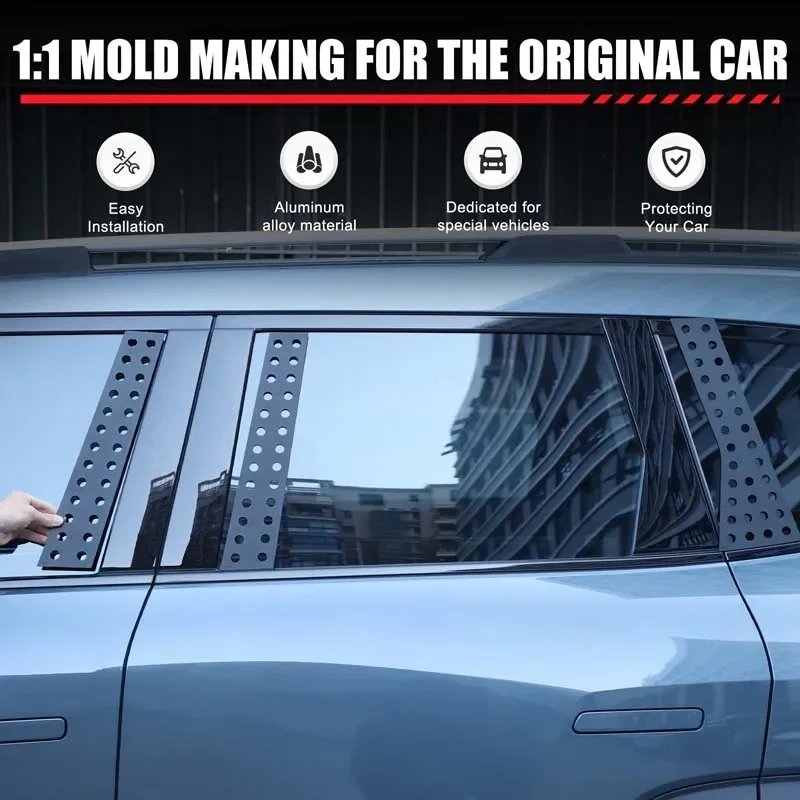 Aluminum Alloy Black For CHANGAN Deepal G318 2024-2025+Car window center column decoration patch automotive exterior accessories