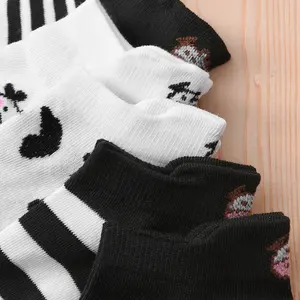 5 pairs womens socks loody cow pattern short socks creative printing socks ankle soch 8 Main Sales Female Socks - №8