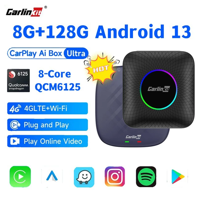 2023 NEW CarlinKit CarPlay Ai Box Qualcomm 6125 8-Core CPU Android 13/12/11  Wireless Carplay Android auto For Wired CarPlay Car - AliExpress