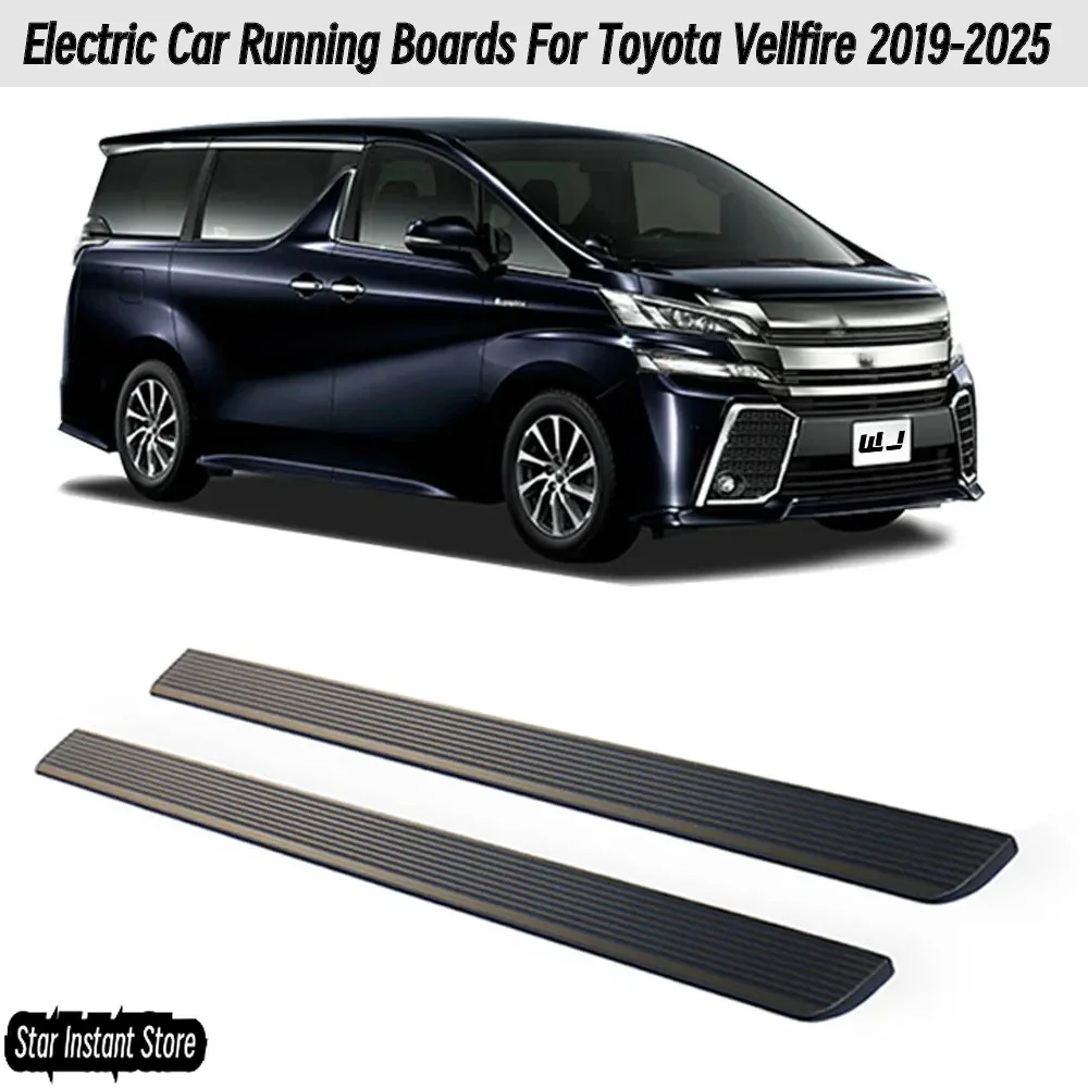 Auto Retractable Running Boards for 2019-2025 Toyota Vellfire, Electric Side Steps with LED Lights, Aluminum Alloy MPV Steps