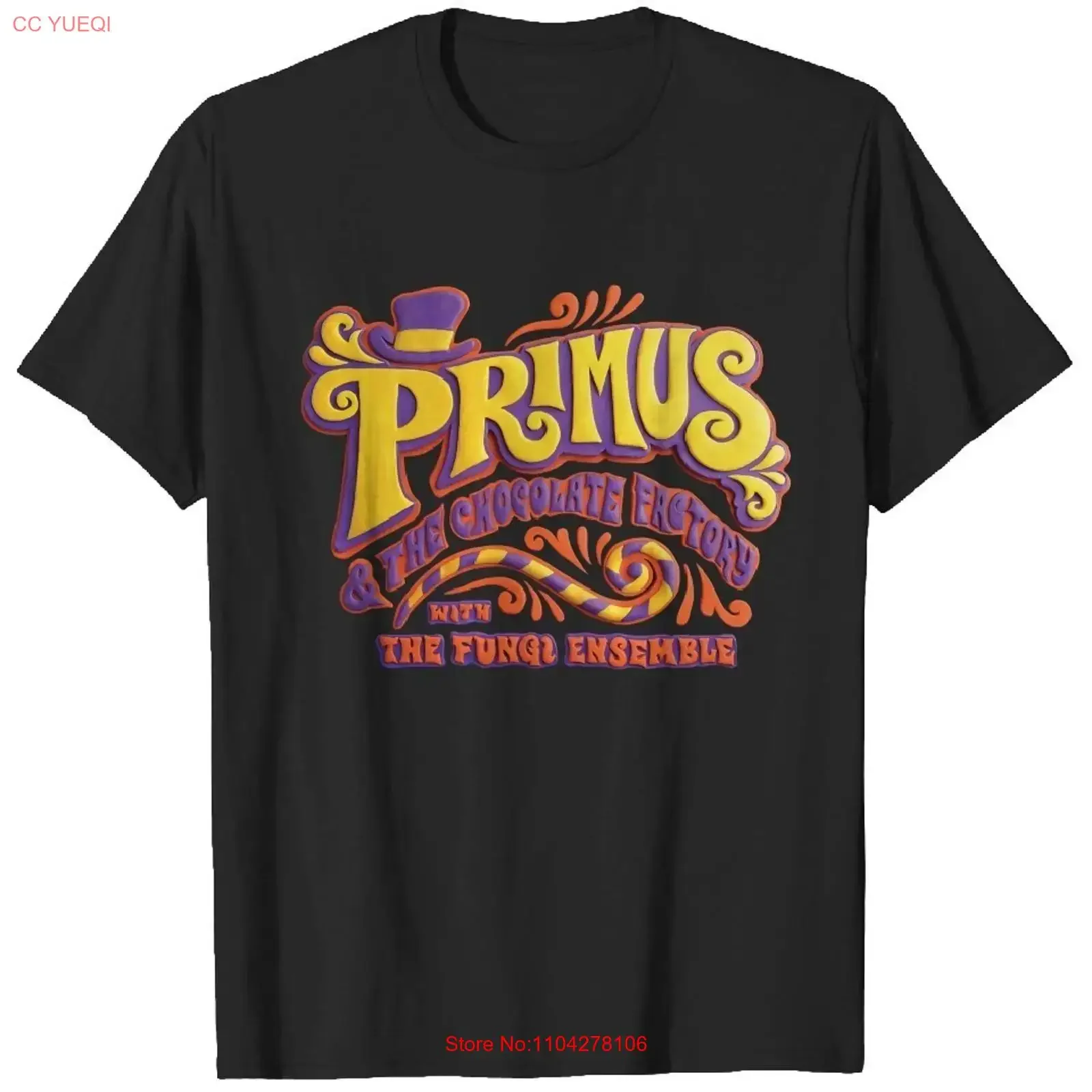 Primus T Shirt Chocolate Factory Fungi Ensemble Black Cotton long or short sleeves vintage Washed fashion Soft streetwear
