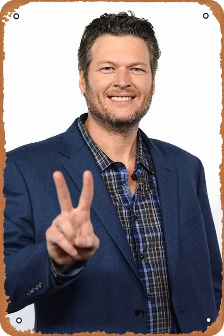 Ysirseu Music Metal Signs Vintage Blake Shelton Poster Celebrities & Musicians Wall Art Retro Decor Tin Sign-8x12inch sign