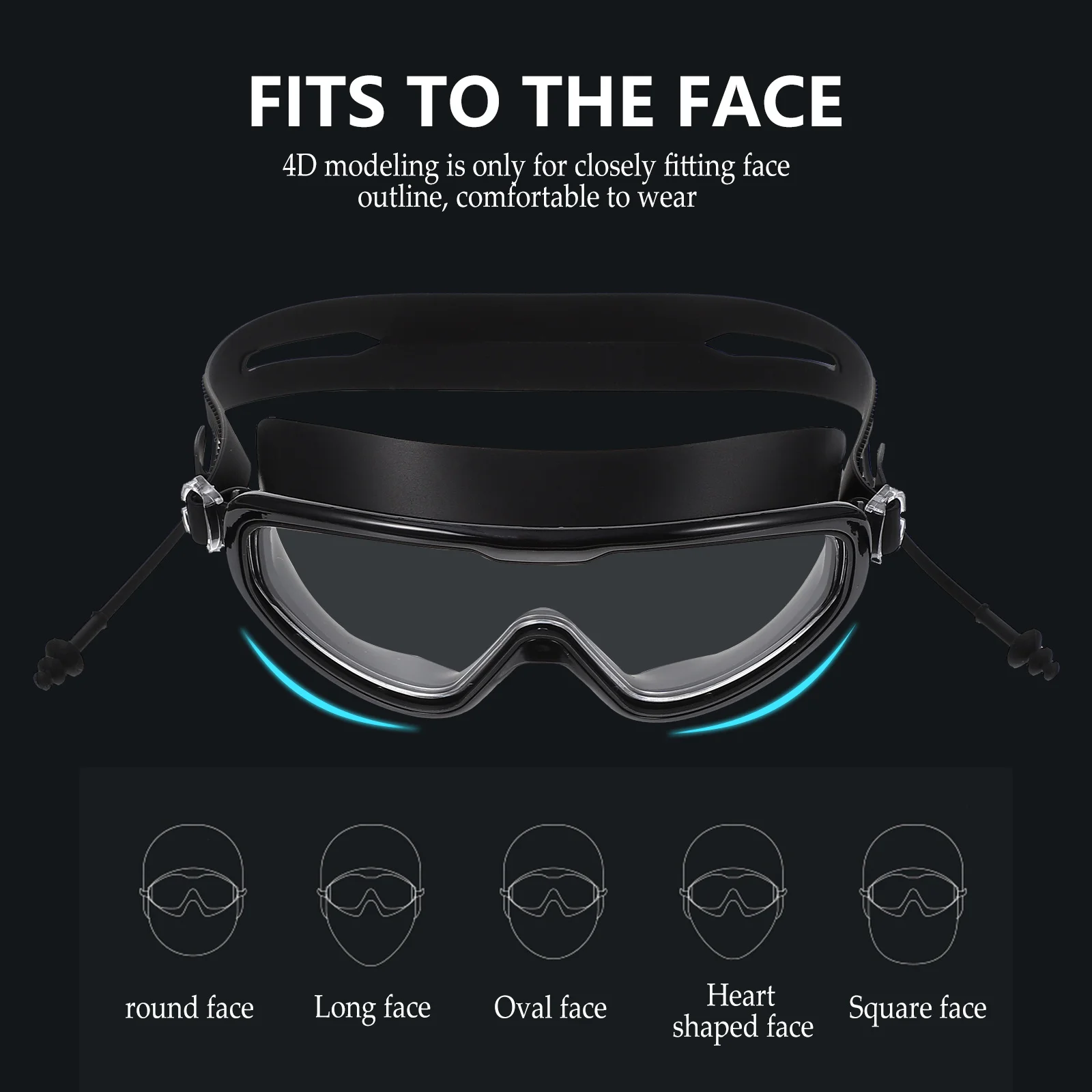 Swimming Glasses Adult Waterproof Anti fog Swim Goggles High Definition Wide Angle Lens UV Protection Comfortable Silicone PC