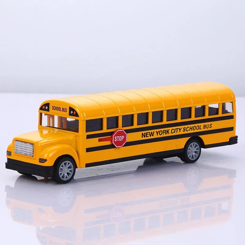 Jouets d'inertie de Bus scolaire en alliage de Simulation 1:16, modèle de voiture, jouets interactifs de voiture à retirer, Collection de voitures, cadeaux éducatifs pour garçons