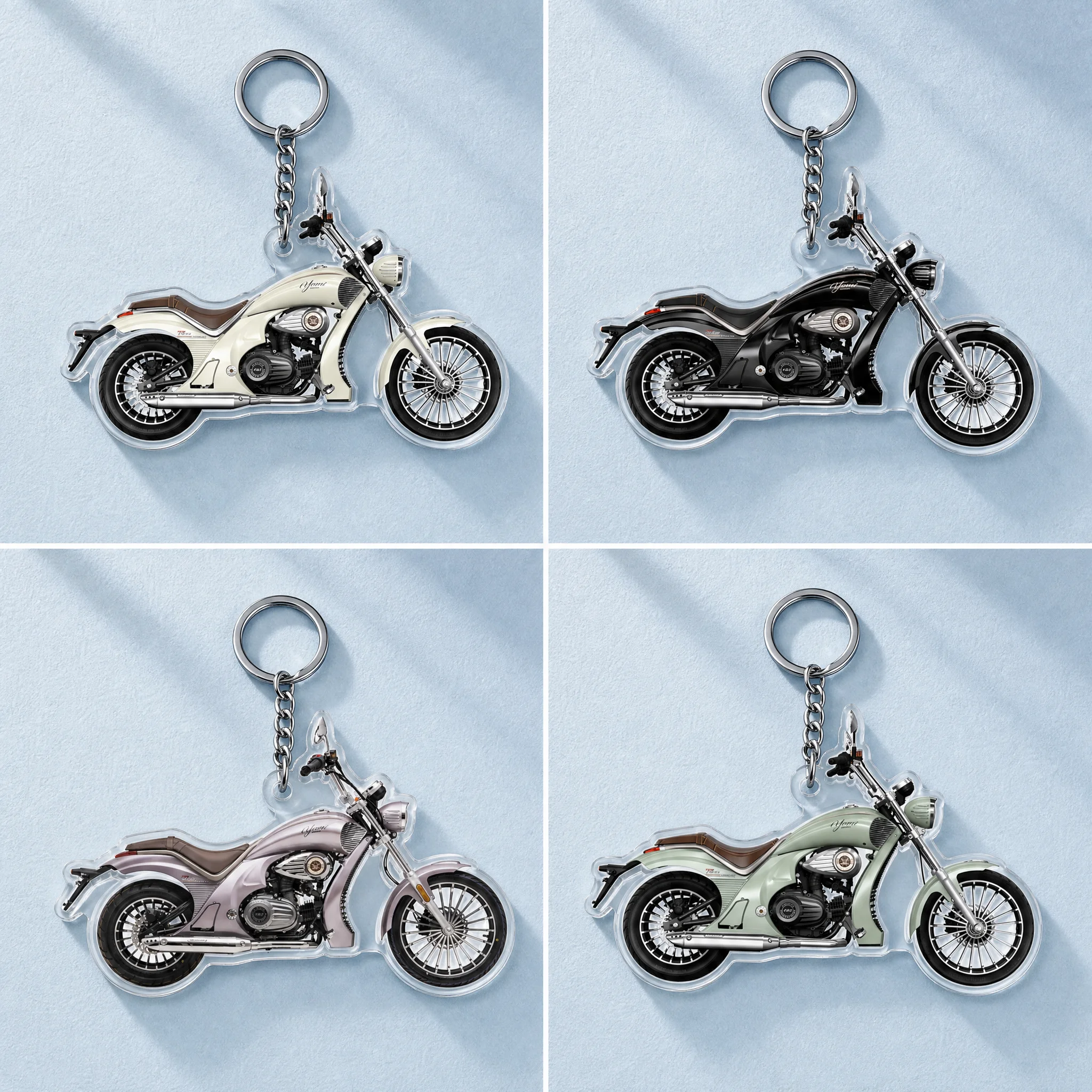 Acrylic Q Version Motorcycle Keychain Cover Modification Accessories Suitable for Yomi Umi Motorbike Creative Gifts