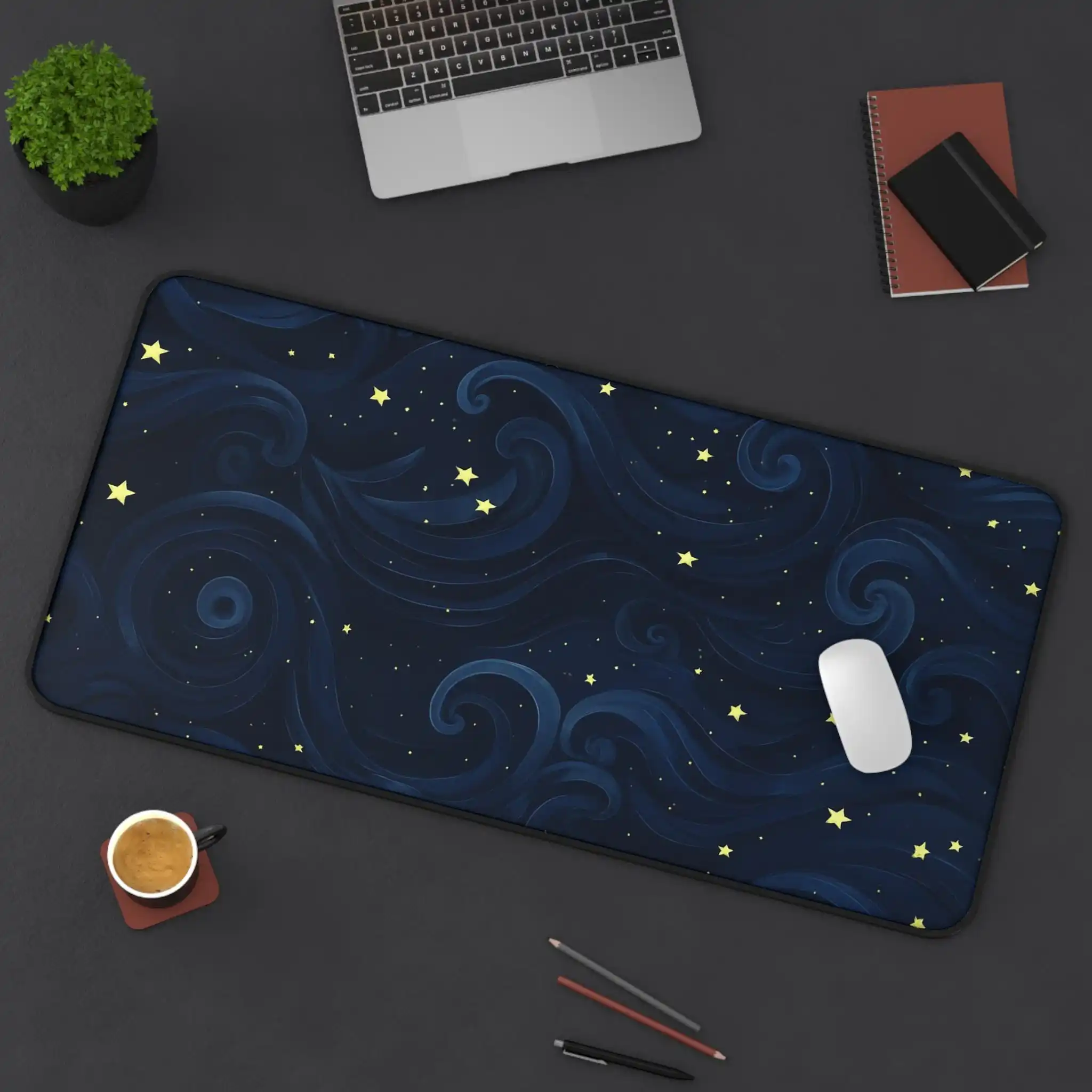 Starry Night Table Mat, Cosmic Workspace Decoration, Office Accessories, Student Gifts, Constellation Themes, Gaming Mouse Pad