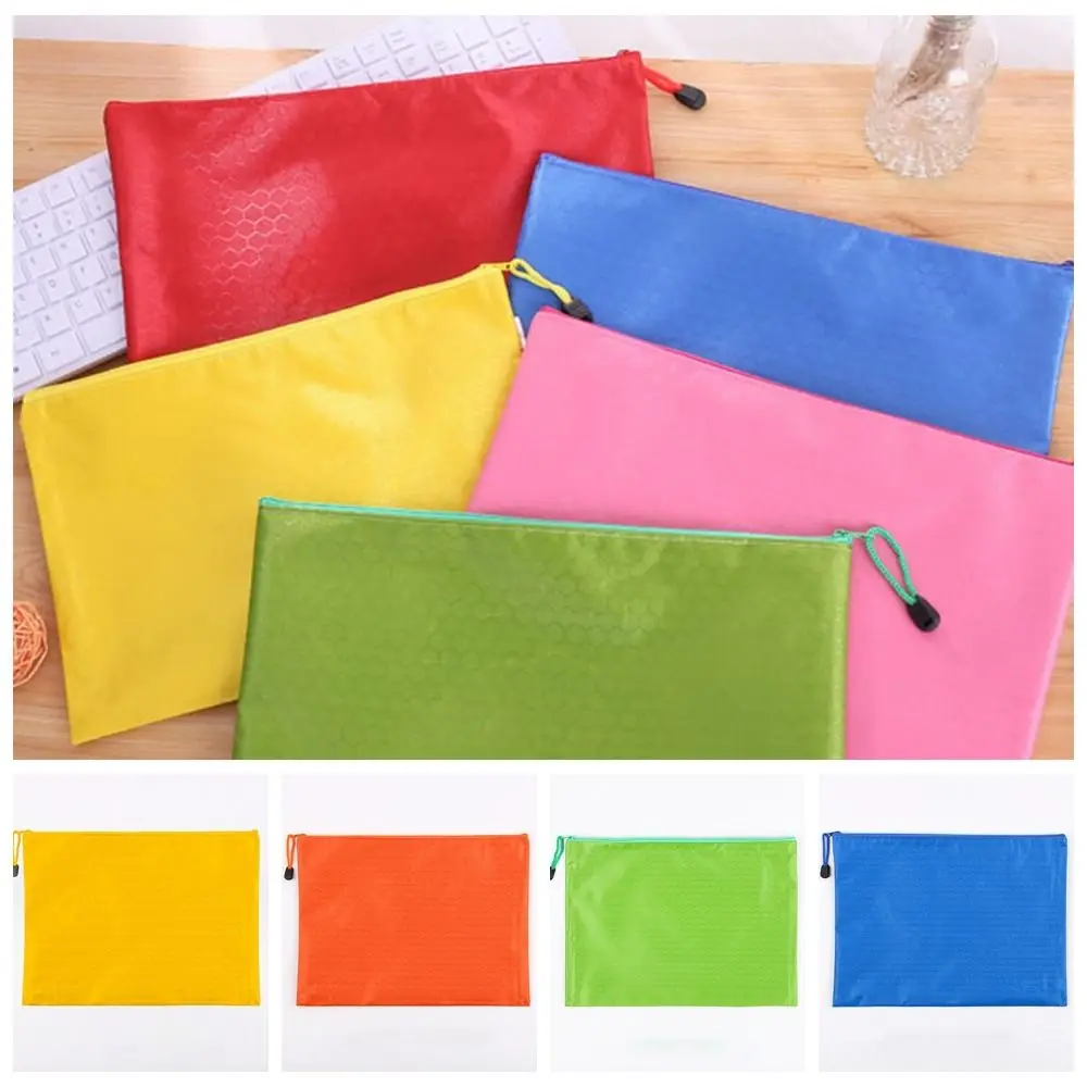 Large Capacity Stationery Storage Mesh Bag Durable Wear-resistant Color Waterproof Portable Oxford Cloth Thickened Data Storage