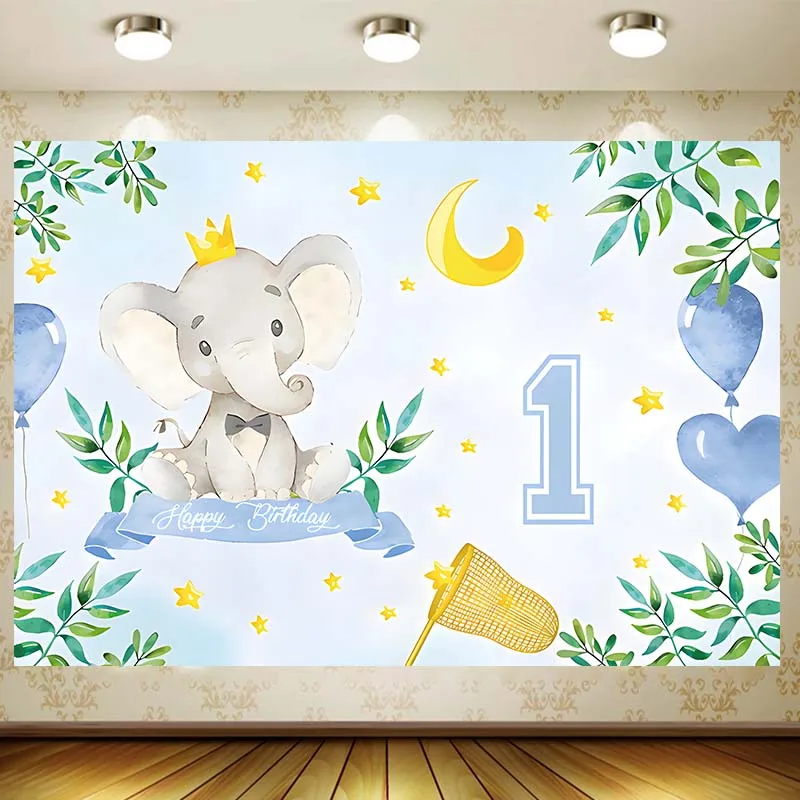 elephant Background Kids 1st Birthday Party Supplies Baby Shower Banner Wed Decor Home Garden Gift