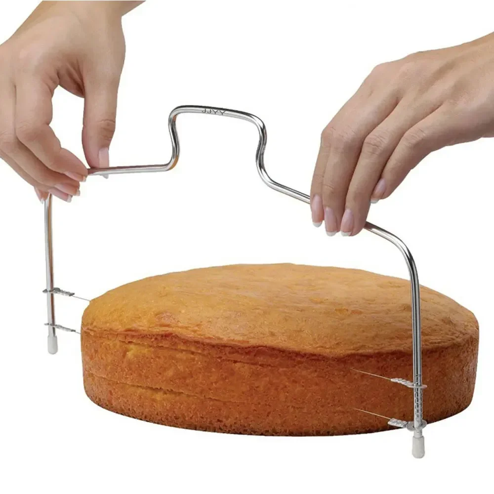 JJYY Adjustable DIY Double Slice Bread Cutter Durable Leveler Stainless Steel Cake Baking Tools Kitchen Gadget