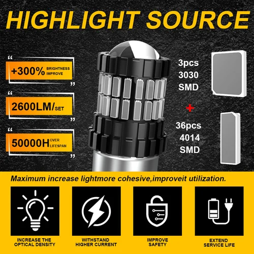 Imagen 2 del producto Katur-Lámpara Led de freno automático, luces de parada Bayont de doble o dos contactos, rojo, blanco, naranja/ámbar, 12V DC, 1200LM, 1157 BAY15D P21/5W, 2 uds.