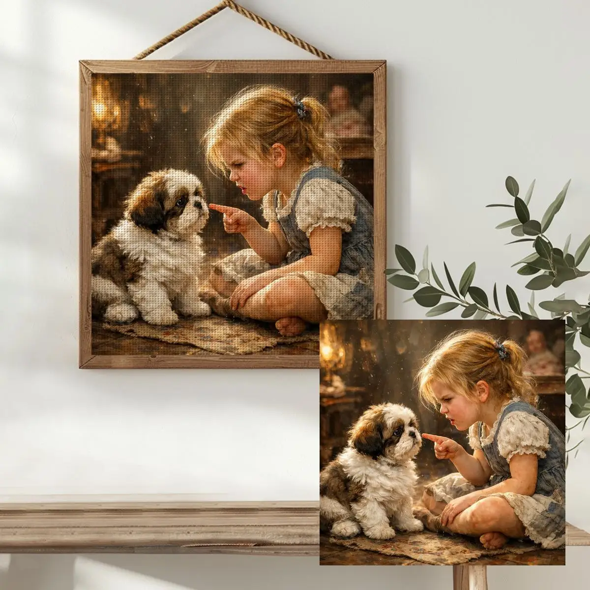 1 Stück 30x30 cm/11,8 Zoll Herbsttag Gestempeltes Kreuzstich-Set DIY-Kit 11/14/16CT DIY-Stickset DIY-Kreuzstich-Set – Detail 2