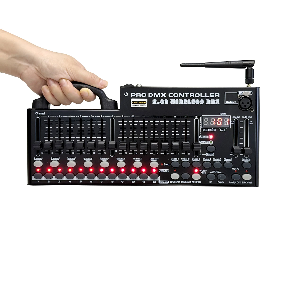

New Battery 384CH Wireless Dmx Controller Stage Lighting Console Equipment For DJ Club Moving Head Light