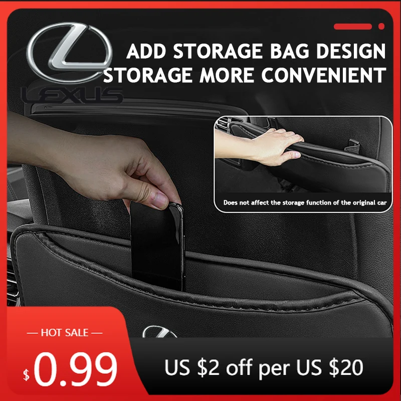 

Interior Stickers Car Seat Back Leather Anti- Kick Scratch Mat For Lexus F SPORT GX460 Ct200h IS250 ES 220D IS200 Fsport GS GX I