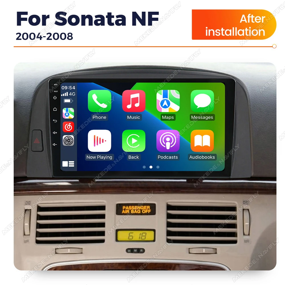Android 14 9Inch 2+32G Screen For Hyundai SONATA NF 2004 2005 2006 2007 2008 Car Radio Stereo Multimedia Player GPS Carplay Auto