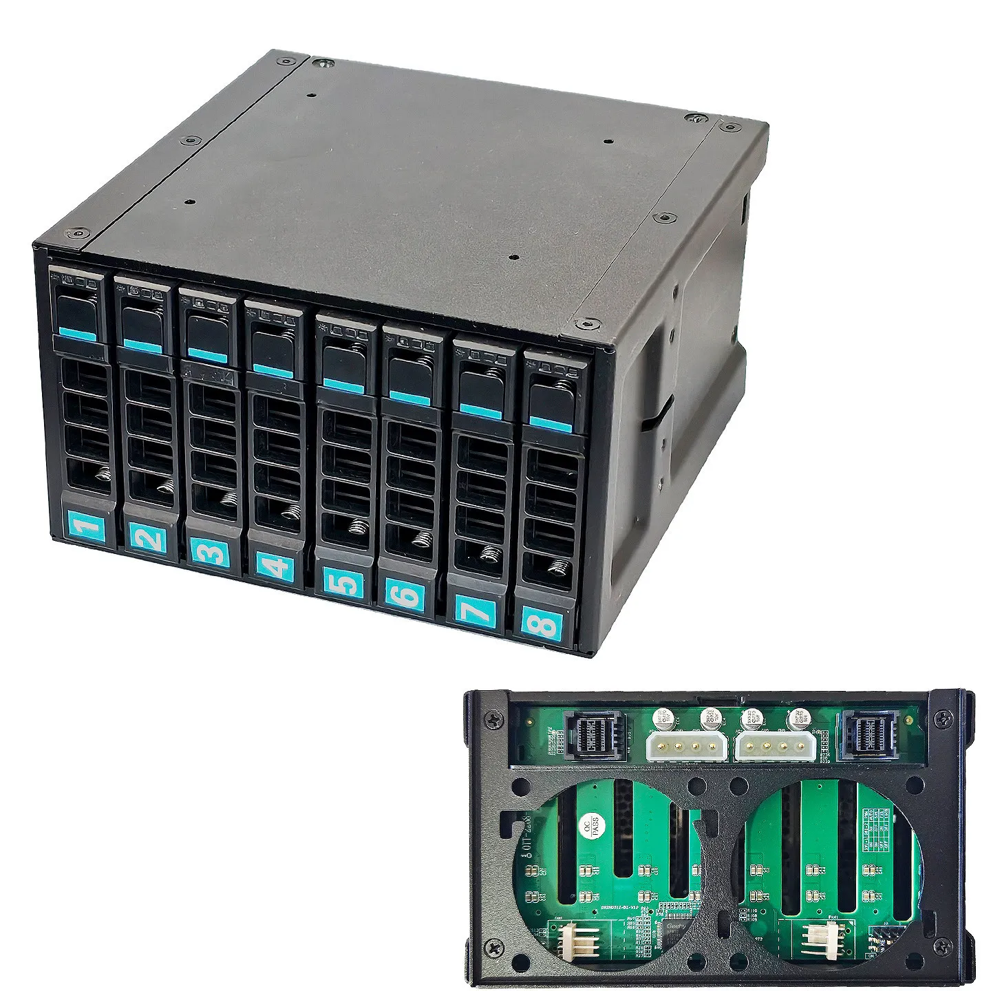 

8 Bay Hot Swap Hard Drive Cage SFF 8643 U.2 Backplane Module 2.5 Inch Optical Drive Bay Server Storage Expansion Hard Disk Box