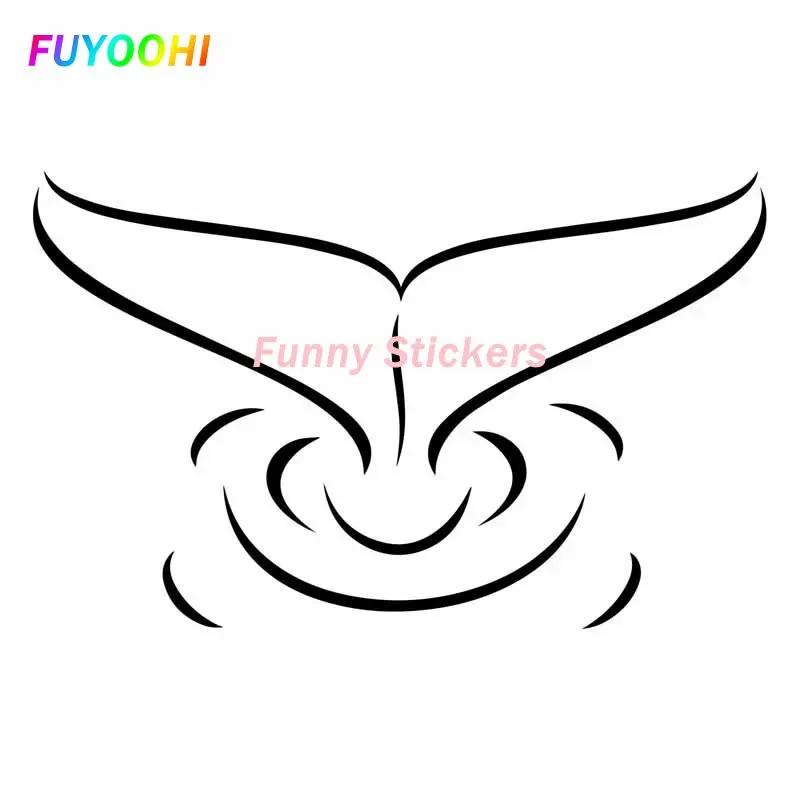 FUYOOHI Play Stickers Car Stickers Personalized Stickers Whale Tail Fin Ocean Beach Car Decoration Waterproof and Sunscreen