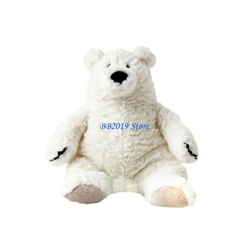 

Q0KB Plush Arctical Bear Stuffed Animals Toy Easy Clean Soft Cuddle Decorative Parents Doll For Living Room Dorm Sofa Bedding
