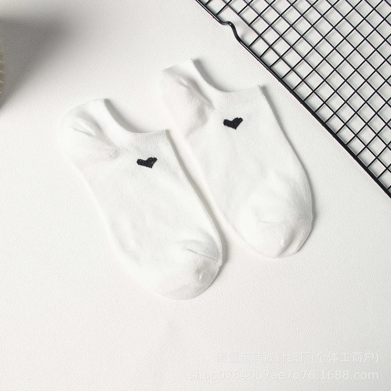 6/12 Paar einfarbige herzförmige bedruckte Damen-Kurzsocken, Sommer, atmungsaktiv, weich, bequem, einfacher Stil, lässige Socken – Detail 8