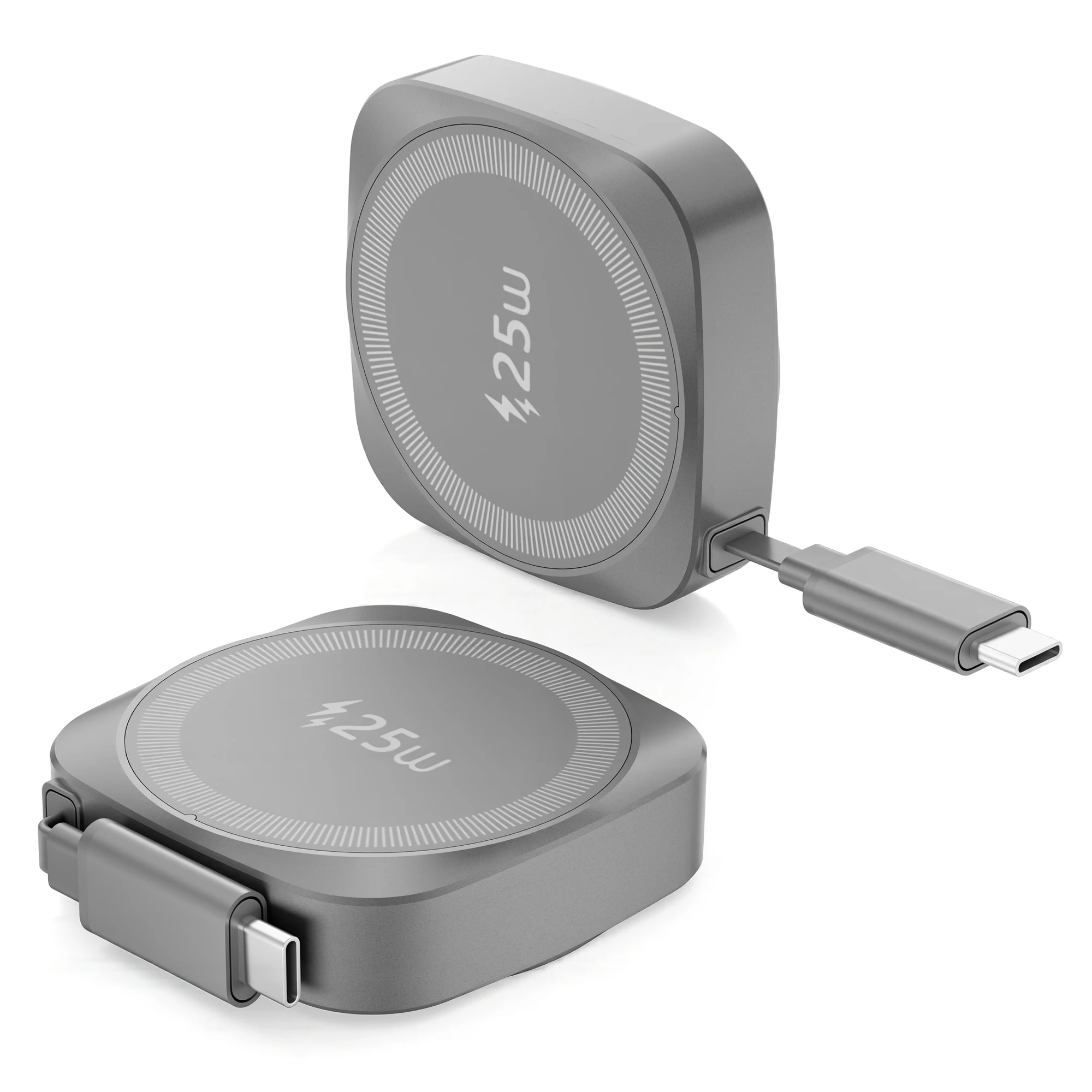 Qi2 25W Magnetisches Kabelloses Ladegerät für iPhone 17 16 15 Pro Max Airpods Kabelloses Schnell-Ladepad mit Ausziehbarem Typ-C-Kabel – Detail 9