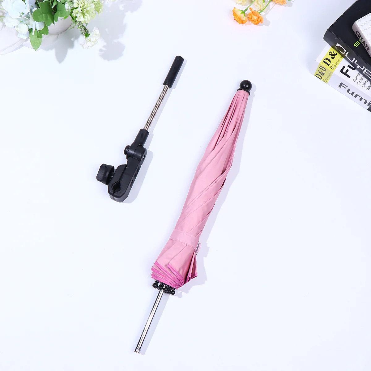 

Durable Baby Cart Sun Umbrella Pink Practical Multifunctional Stroller Accessory Easy Install Outdoor Baby Supplies Gift