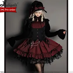 Gothic Lolita JSK Dress Hollow Neck Sexy Halloween Witch Costume Striped Mini Party Dress ~ Magic Medicine by Alice Girl