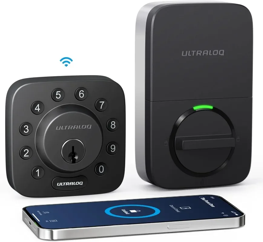 ULTRALOQ Smart Lock, Built-in WiFi Smart Door Lock with Door Sensor, Works with Alexa, Google, Door Status Alert, Remote Access