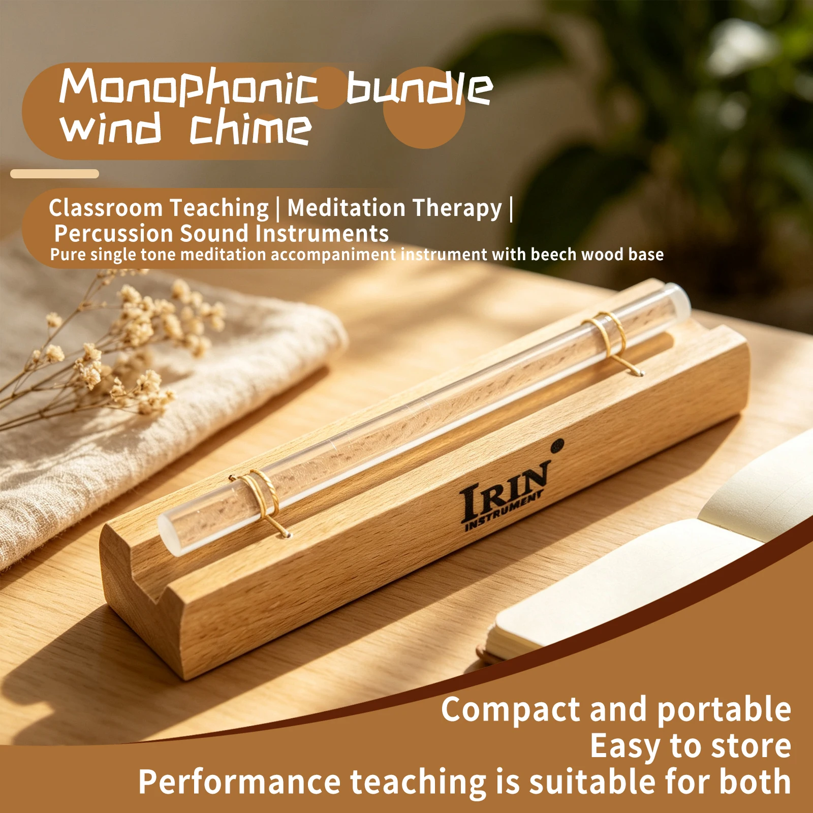 IRIN Crystal Chimes Yoga Meditation Energy Chime Sound Healing Therapy Bells Relaxation Stress Relieving Percussion Instruments