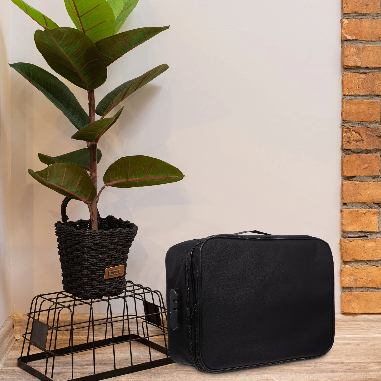 

Large Capacity 3-Layer Id Storage Bag Portable Oxford Cloth Password Lock Document Organizer Travel Documents Organizer