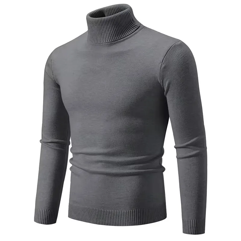 Cool New Trend Men\'s High Neck Sweater  Pullover Knitted Warm Casual Men Clothing  Knitted Sweater Men