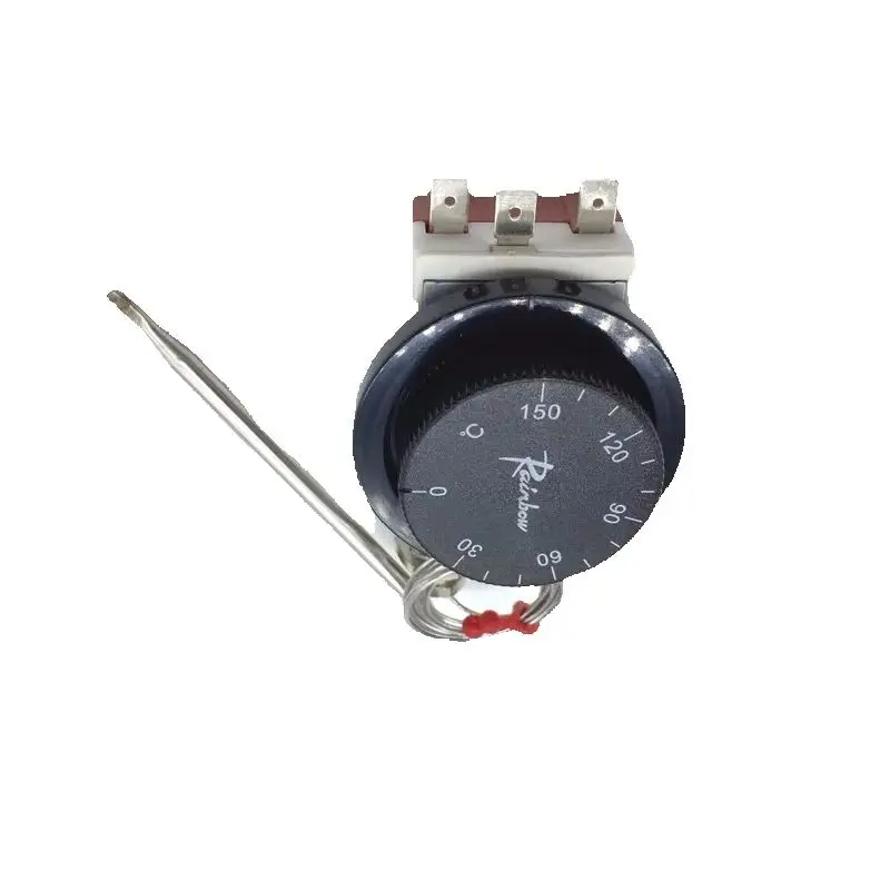 30-150 Degrees Celsius Korea Rainbow Capillary Thermostat - 3 Pins Adjustable Temperature Control Switch with Nut TS-150SR-C