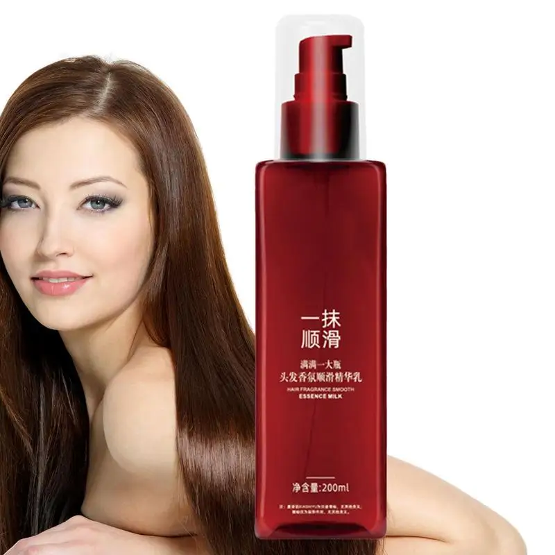 

200ml Hair Smoothing Leave In Essence Conditioner Hair Care Anti Frizz Control Hair Serum For Curly Dry Damaged Hair For Women