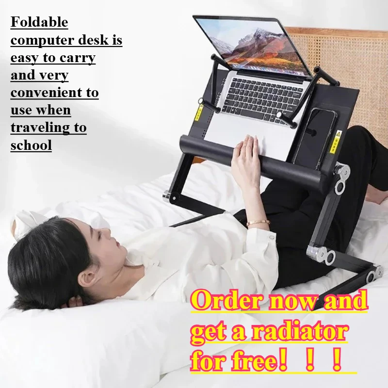 

Adjustable Lifting Bed Lazy Computer Desk with Flat Folding Table Top -Portable Laptop Stand for Convenient Office Workspace Sol